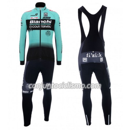 Conjunto Maillot + Culotte largo con tirantes 2018 Bianchi Countervail N001